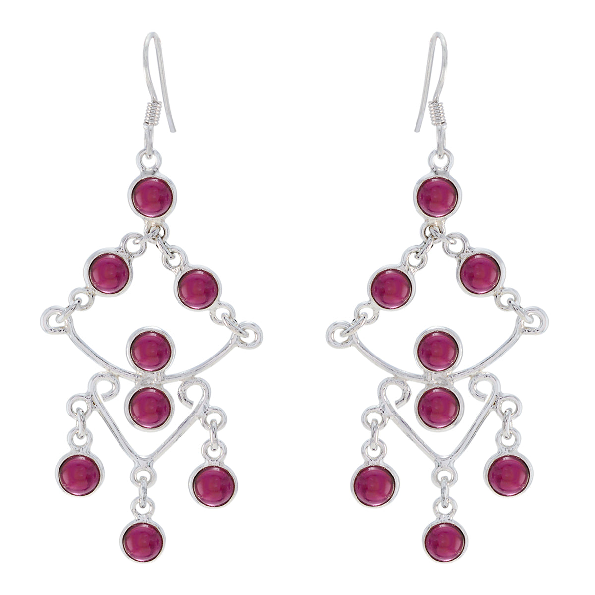 Nayara Red Classic multiple Dangle Earring Garnet Red Dangle