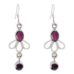 Julia Red Slim multiple Dangle Earring Garnet Red Dangle