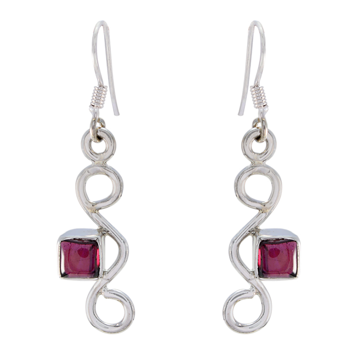 Alina Red Delicate multiple Dangle Earring Garnet Red Dangle