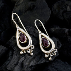Amelia Red Classic Solitaire Dangle Earring