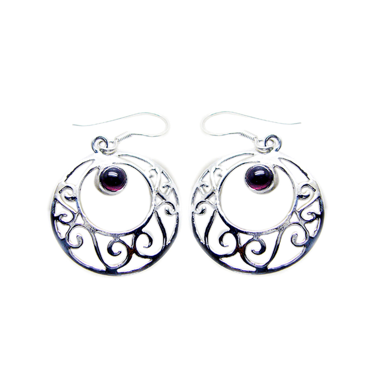 Anna Red Tiny Solitaire Dangle Earring Garnet Red Dangle