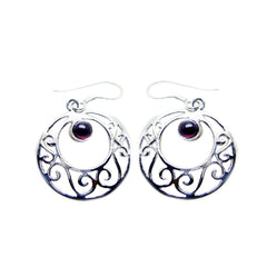 Anna Red Tiny Solitaire Dangle Earring Garnet Red Dangle