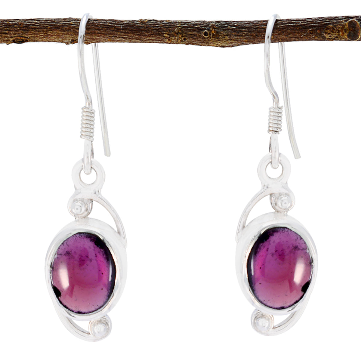 Aria Red Delicate Solitaire Dangle Earring Garnet Red Dangle