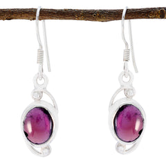 Aria Red Delicate Solitaire Dangle Earring Garnet Red Dangle