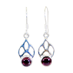 Aurora Red Delicate Solitaire Dangle Earring Garnet Red Dangle