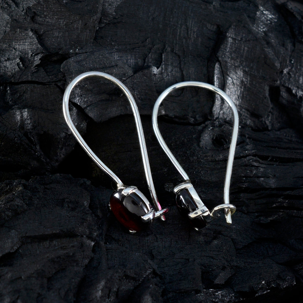 Pauline Red Delicate Solitaire Dangle Earring