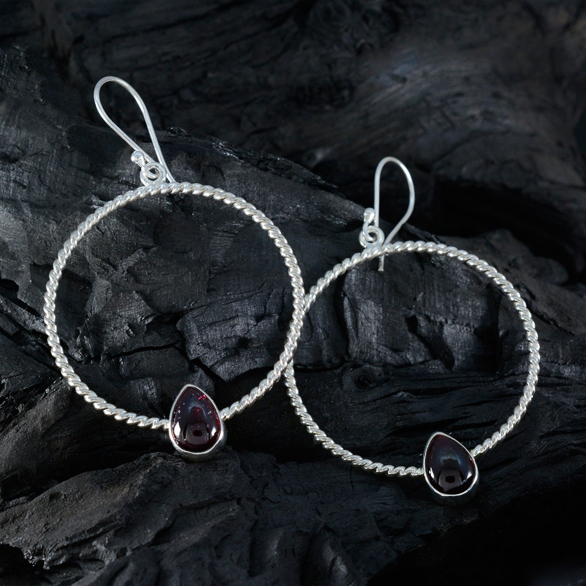 Autumn Red Tiny Solitaire Dangle Earring