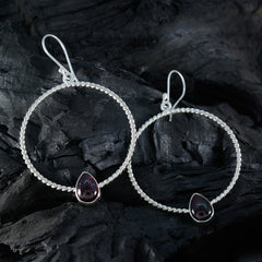 Autumn Red Tiny Solitaire Dangle Earring