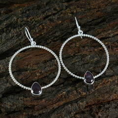 Autumn Red Tiny Solitaire Dangle Earring
