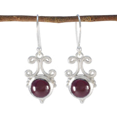 Agustina Red Mid weight Solitaire Dangle Earring Garnet Red Dangle