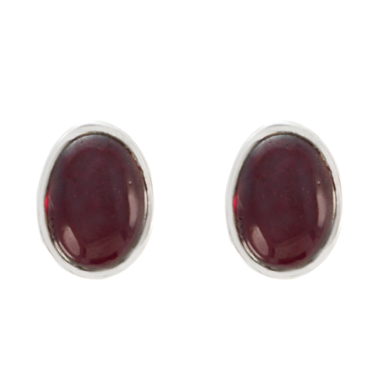 Carla Red Elegant Solitaire Stud Earring Garnet Red Stud