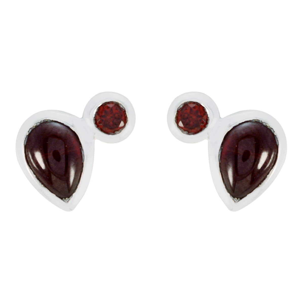 Luisa Red Delicate multiple Stud Earring Garnet Red Stud