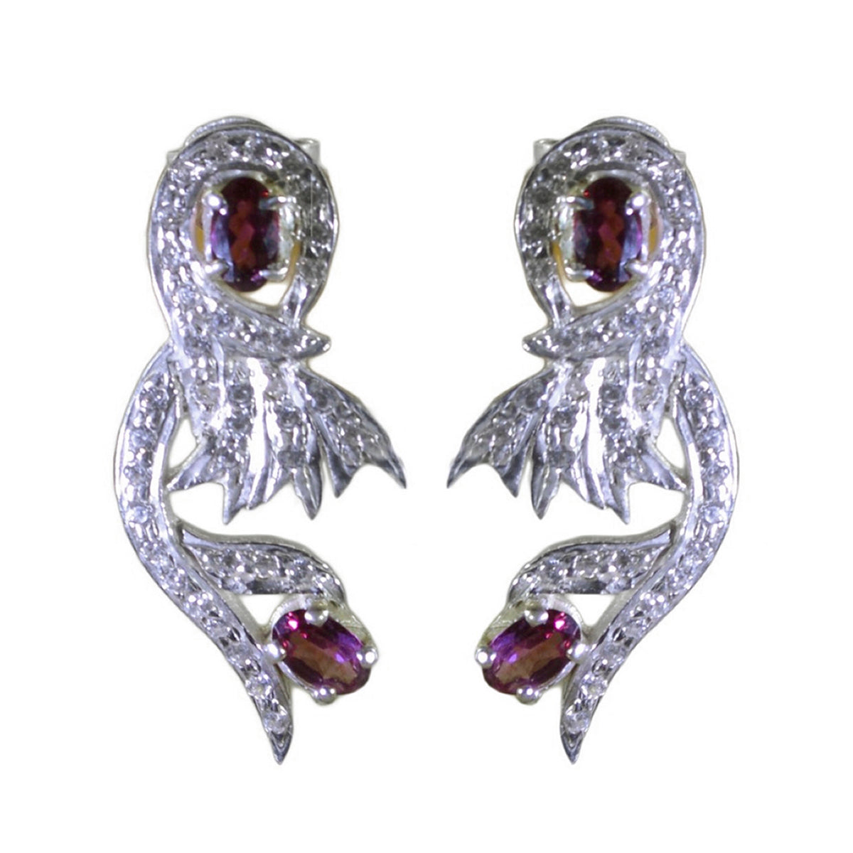 Priya Red Tiny multiple Stud Earring Garnet Red Stud