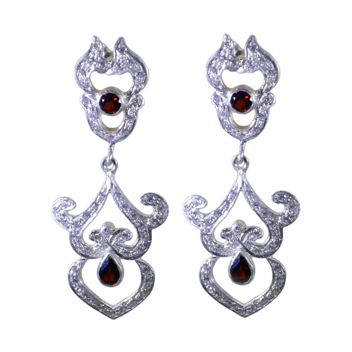 Putri Red Classic multiple Stud Earring Garnet Red Stud