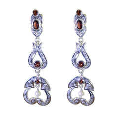 Putri Red Eye catching multiple Stud Earring Garnet Red Stud