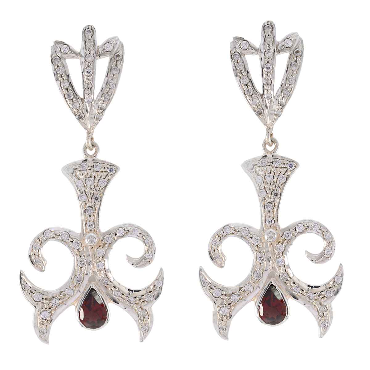 Zara Red Edgy multiple Stud Earring Garnet Red Stud