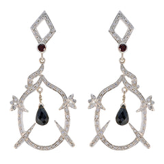 Liyana Red Edgy multiple Stud Earring Garnet Red Stud