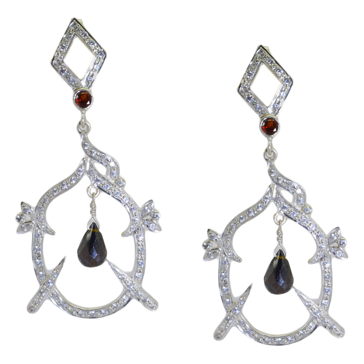 Liyana Red Edgy multiple Stud Earring