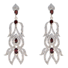 Aisha Red Statement multiple Stud Earring Garnet Red Stud