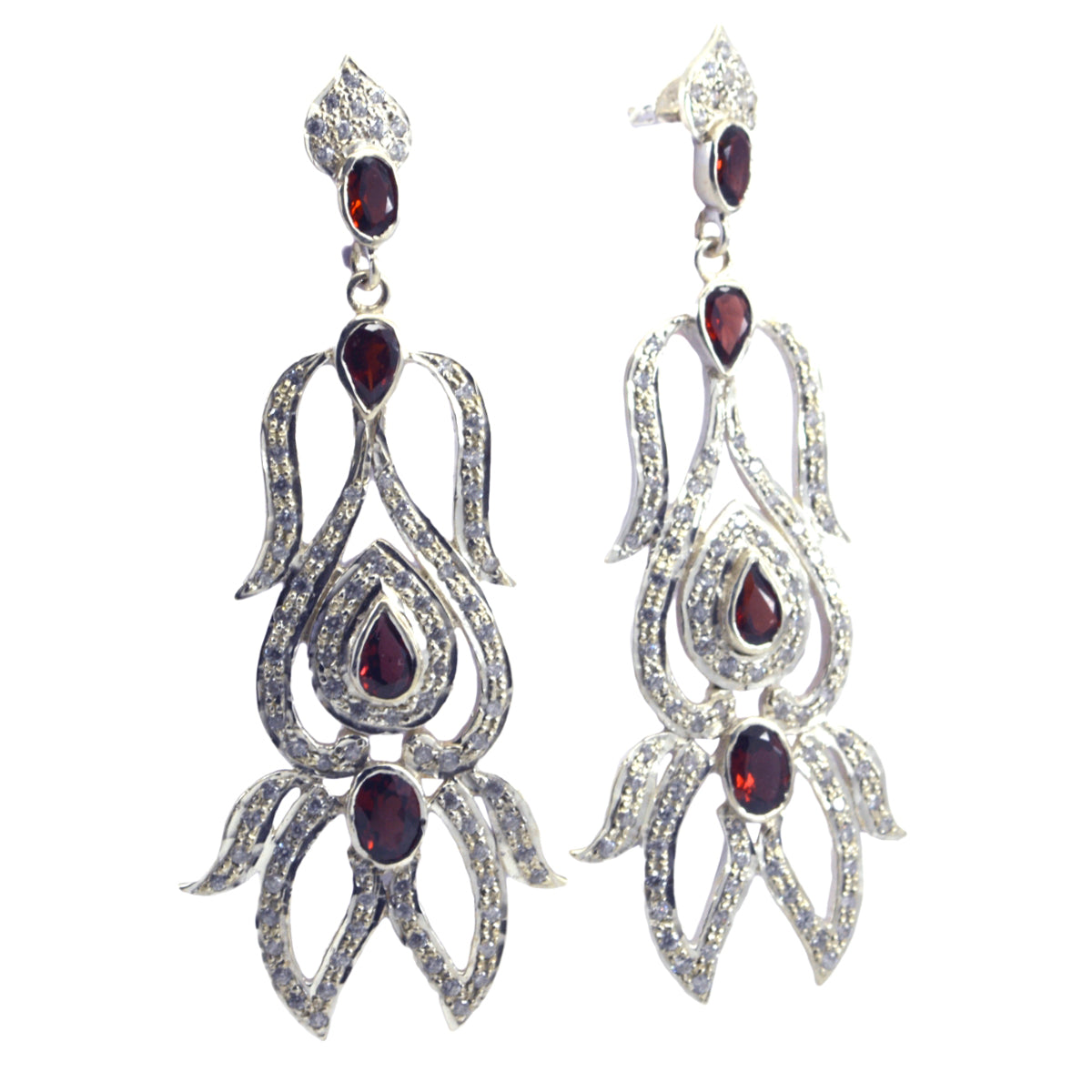 Aisha Red Statement multiple Stud Earring