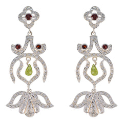 Angel Red Statement multiple Stud Earring Garnet Red Stud