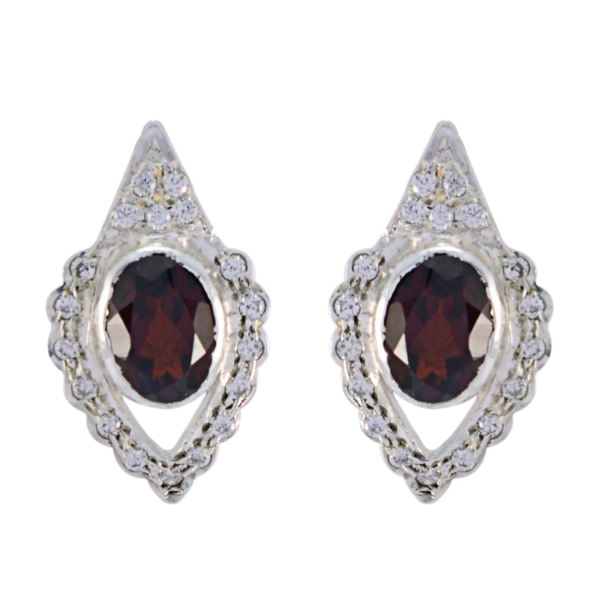 Chloe Red Delicate multiple Stud Earring Garnet Red Stud