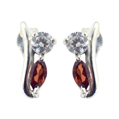 Clara Red Minimalist multiple Stud Earring Garnet Red Stud