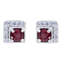 Fernanda Red Elegant multiple Stud Earring Garnet Red Stud