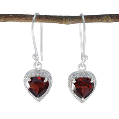 Ida Red Dainty multiple Dangle Earring Garnet Red Dangle