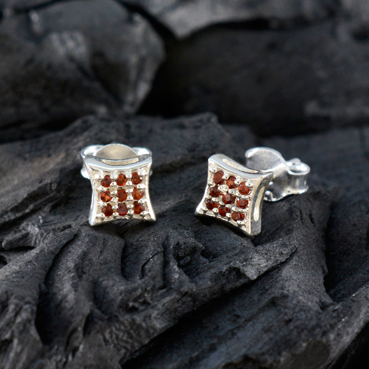 Lourdes Red Elegant multiple Stud Earring