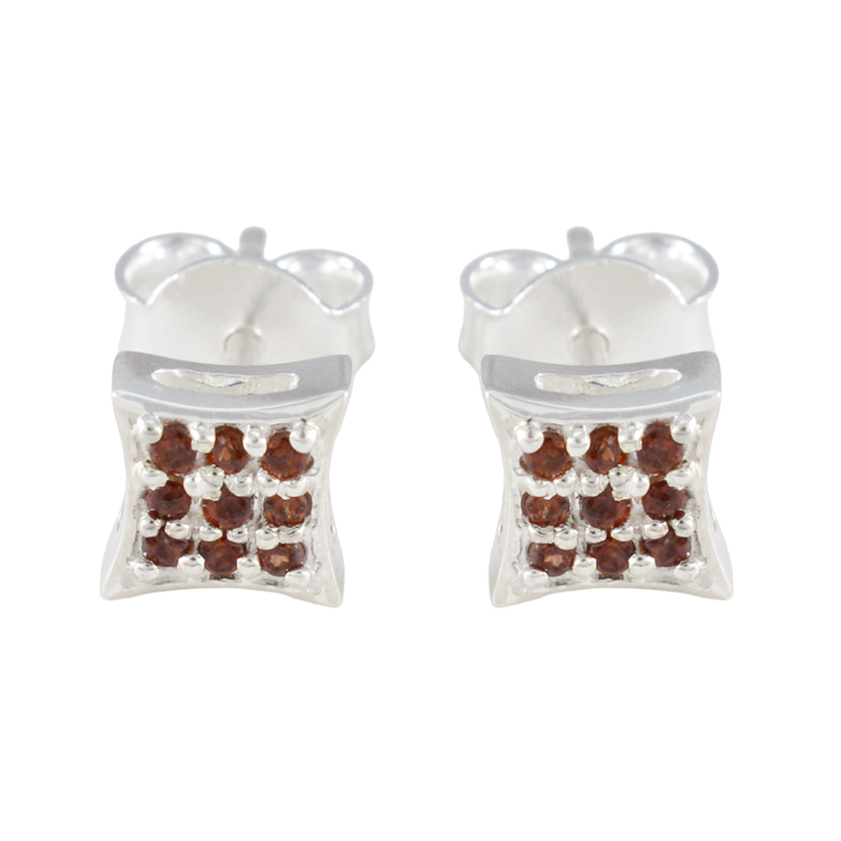 Lourdes Red Elegant multiple Stud Earring Garnet Red Stud