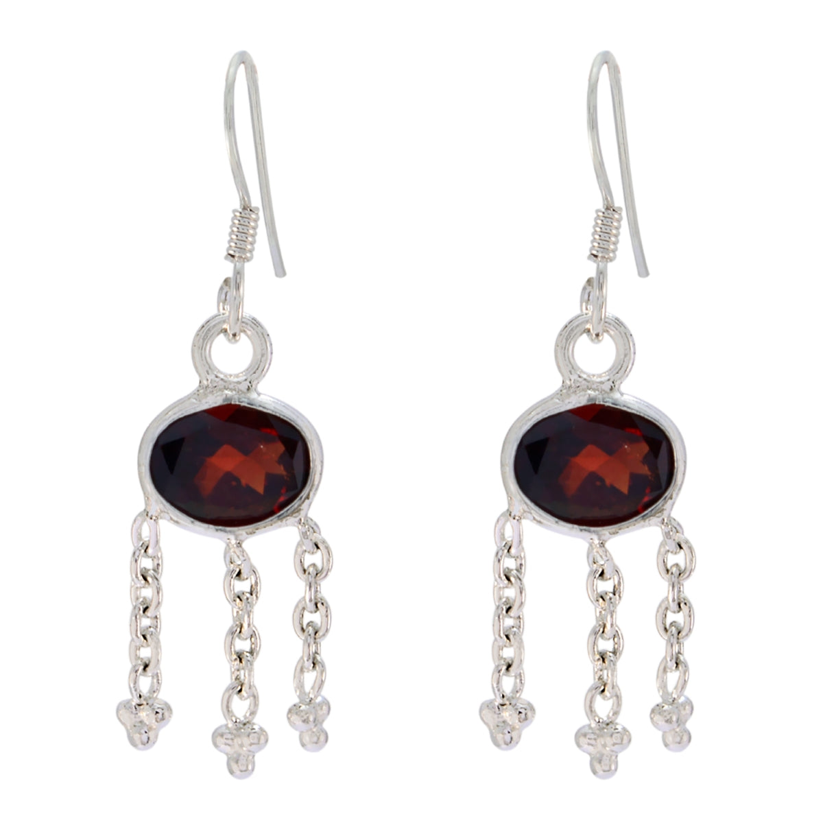 Aria Red Dainty multiple Dangle Earring Garnet Red Dangle