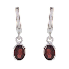 Layla Red Delicate Solitaire Stud Earring Garnet Red Stud