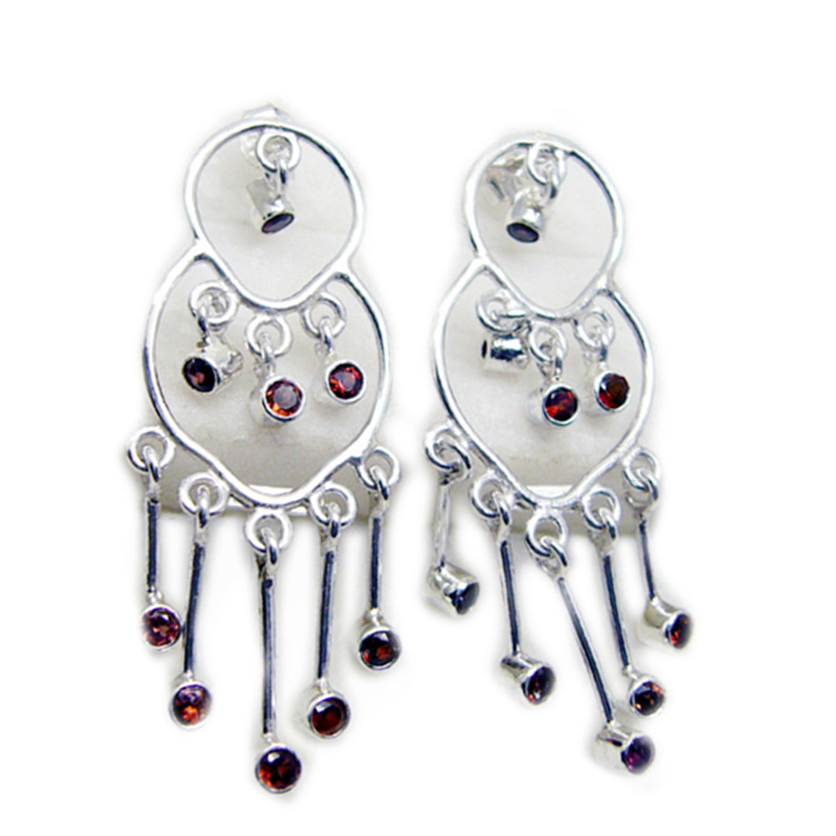 Eliza Red Tiny multiple Stud Earring Garnet Red Stud