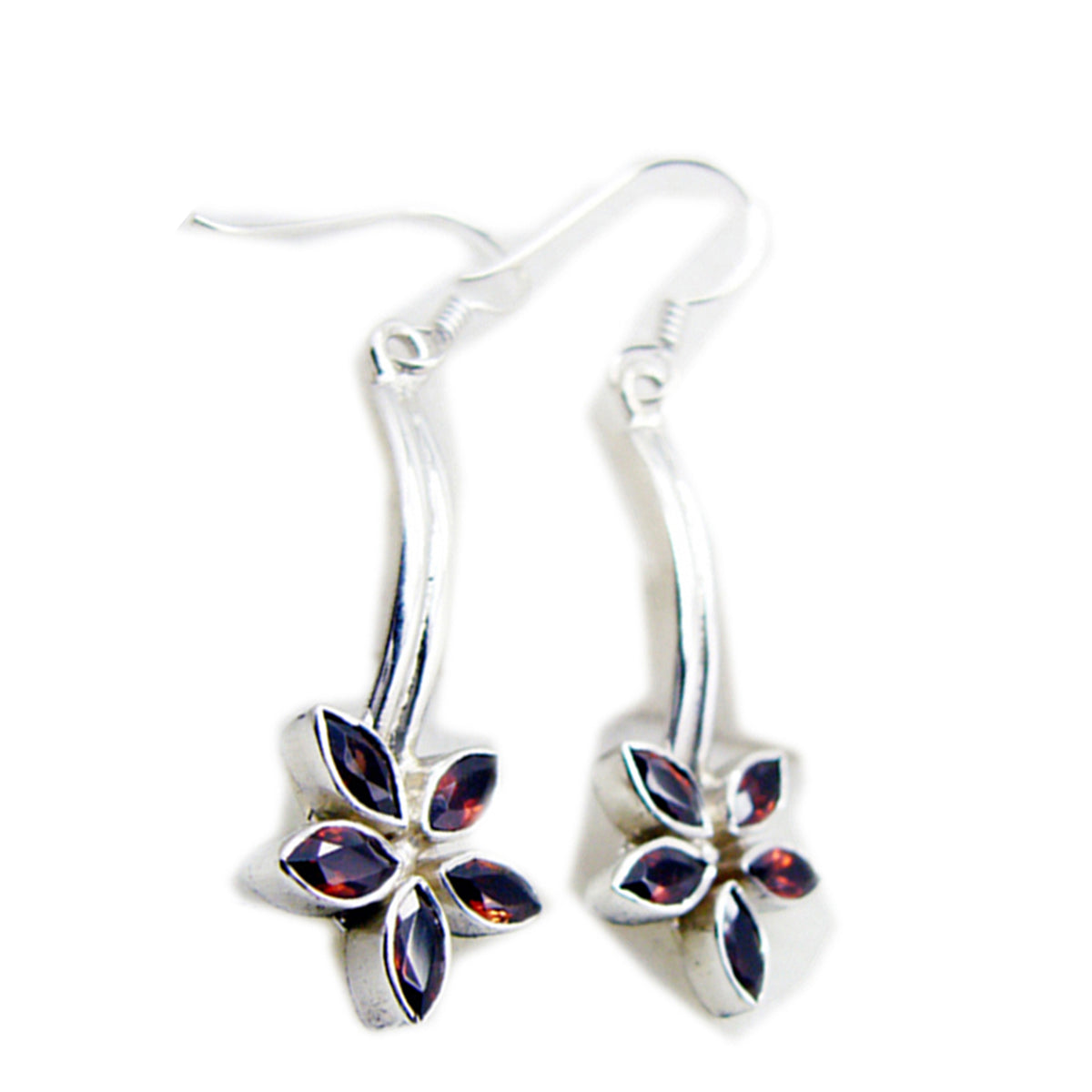 Tereza Red Featherlight multiple Dangle Earring Garnet Red Dangle