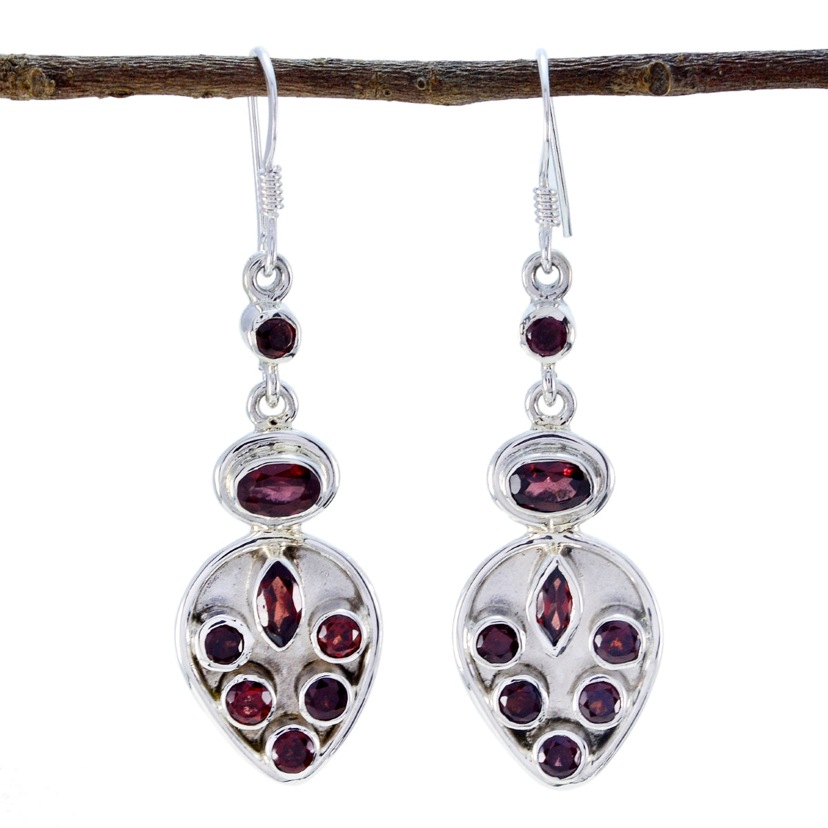 Emily Red Edgy multiple Dangle Earring