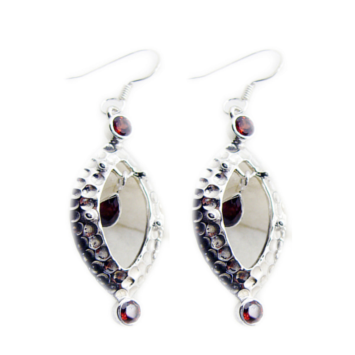 Freya Red Dainty multiple Dangle Earring Garnet Red Dangle