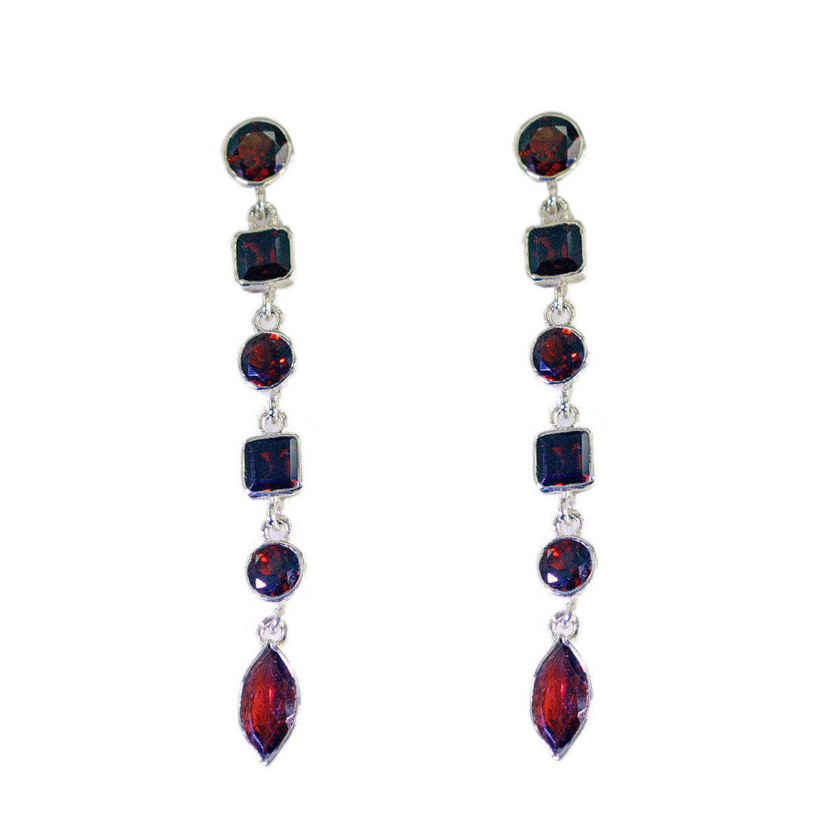 Grace Red Tiny multiple Stud Earring Garnet Red Stud