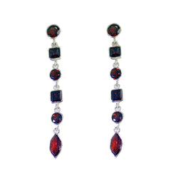 Grace Red Tiny multiple Stud Earring Garnet Red Stud