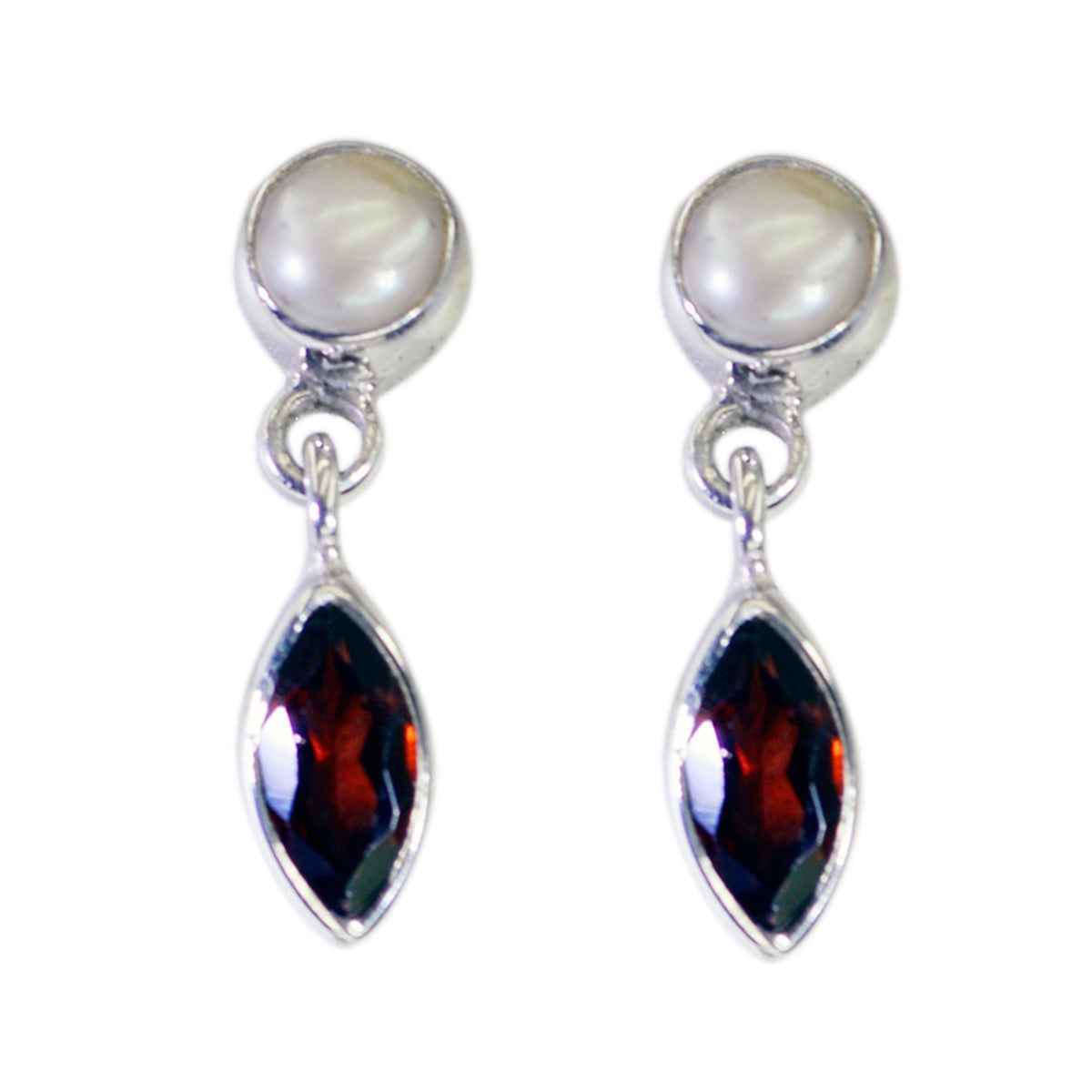 Greta Red Delicate multiple Stud Earring Garnet Red Stud