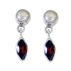 Greta Red Delicate multiple Stud Earring Garnet Red Stud