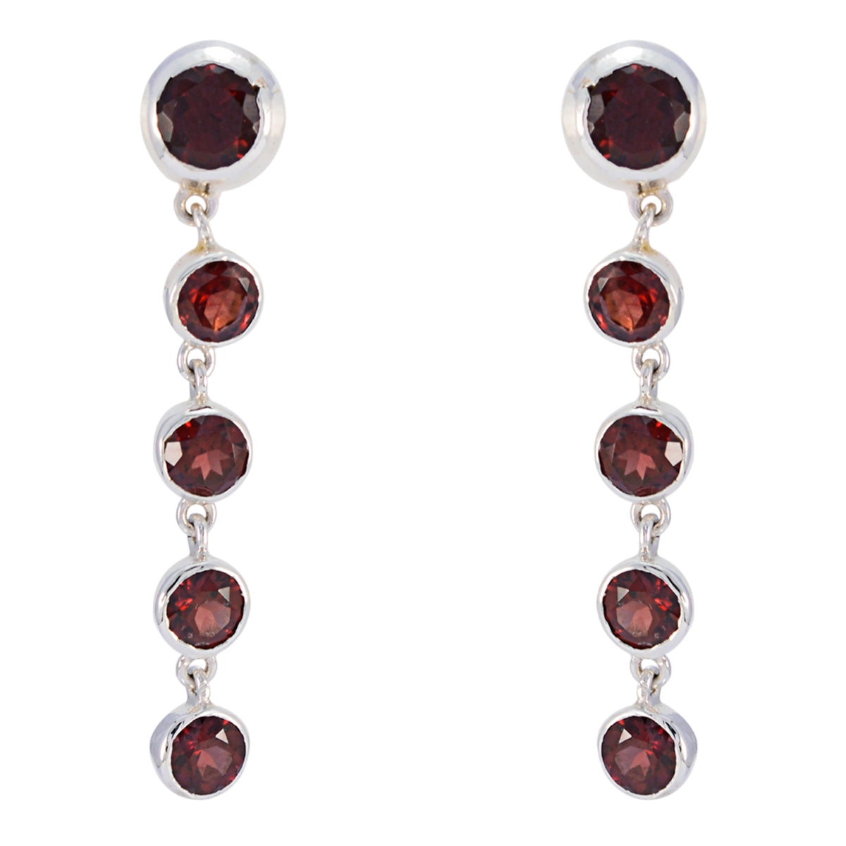 Hazel Red Tiny multiple Stud Earring Garnet Red Stud