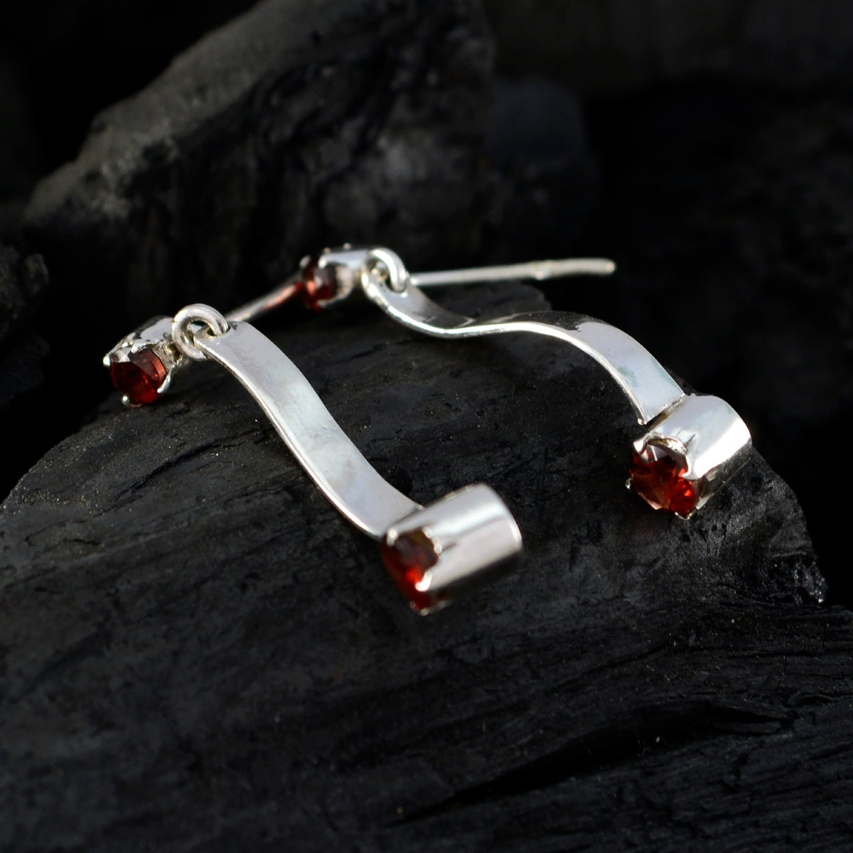 Ines Red Minimalist multiple Stud Earring