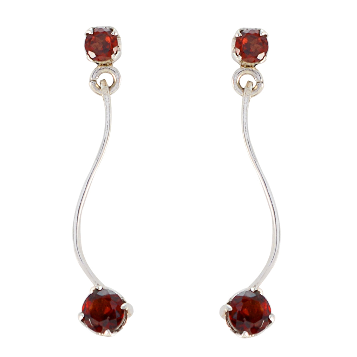Ines Red Minimalist multiple Stud Earring Garnet Red Stud