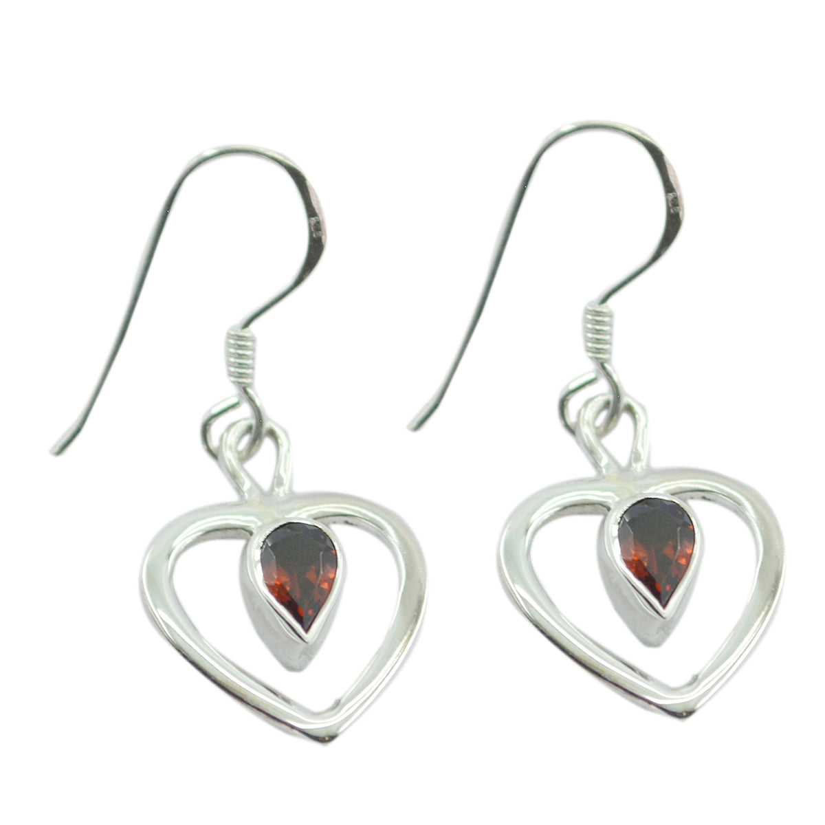 Inès Red Delicate multiple Dangle Earring Garnet Red Dangle