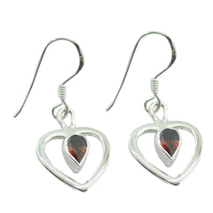 Inès Red Delicate multiple Dangle Earring Garnet Red Dangle