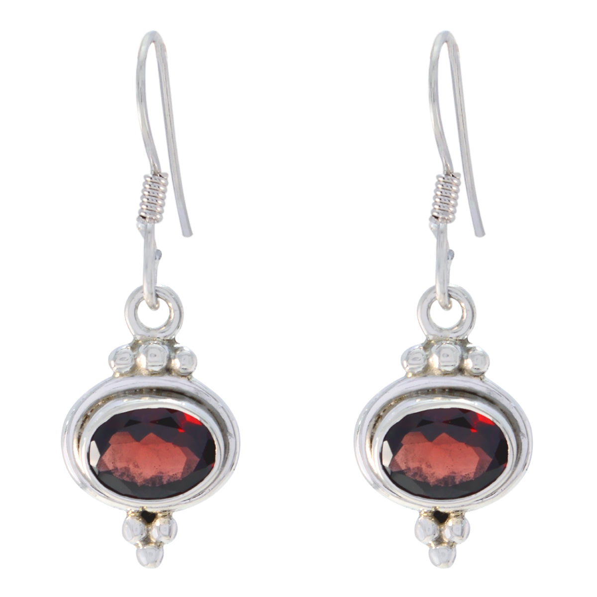 Isla Red Delicate multiple Dangle Earring Garnet Red Dangle