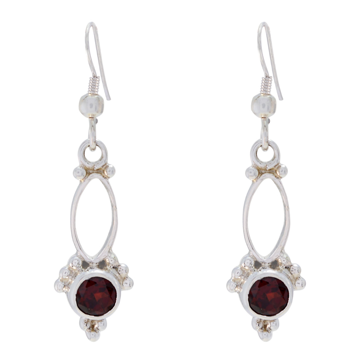Katarina Red Delicate multiple Dangle Earring Garnet Red Dangle