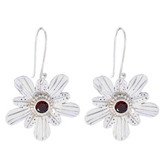 Katharina Red Classic Solitaire Dangle Earring Garnet Red Dangle