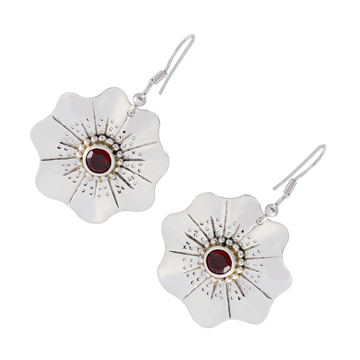 Aisha Red Essential Solitaire Dangle Earring